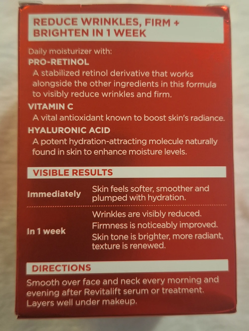 L'Oreal Revitalift Triple Power Moisturizer - Red